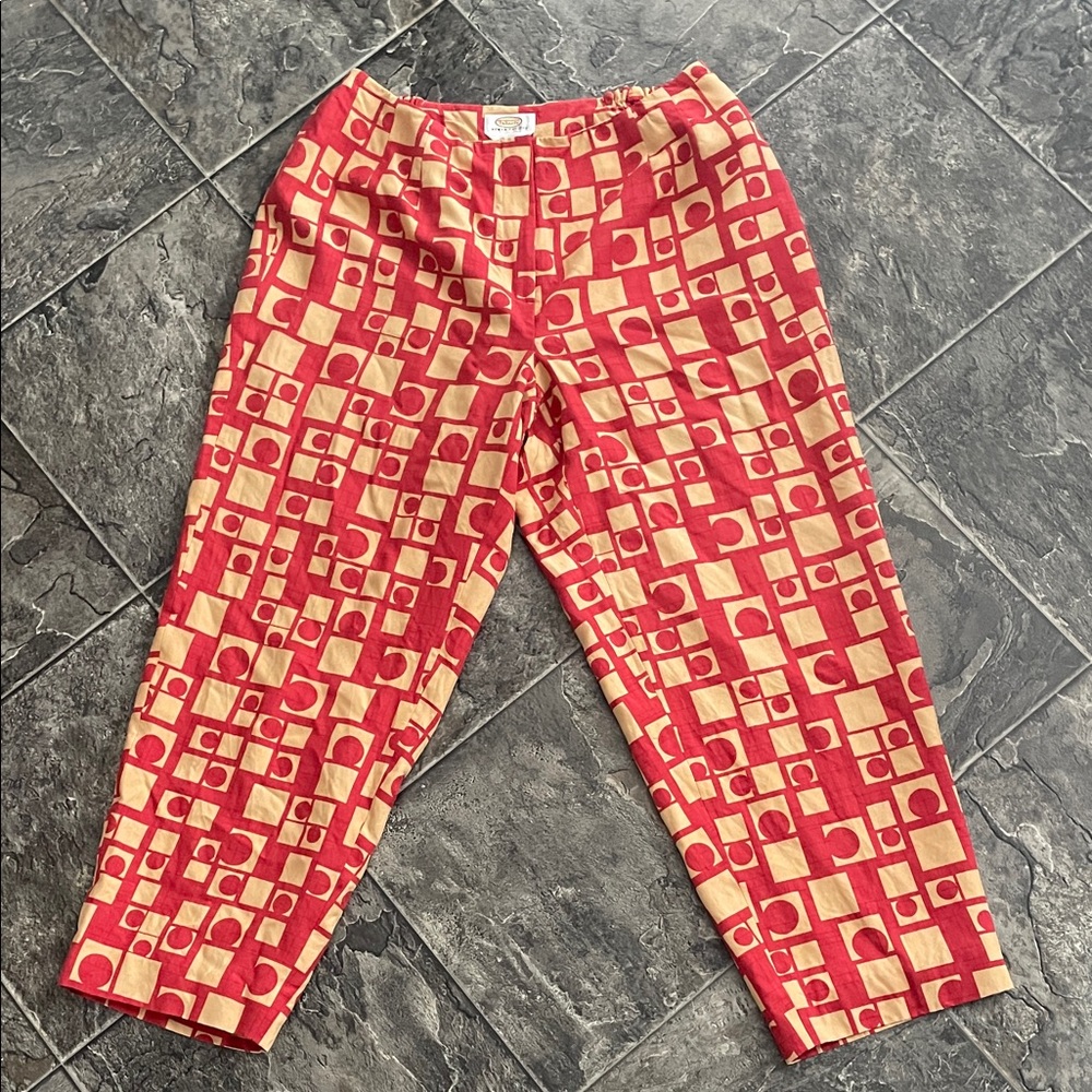 Pure Silk TALBOTS Vintage Petit Geometric Pattern Women’s Boho Maximalism Pants